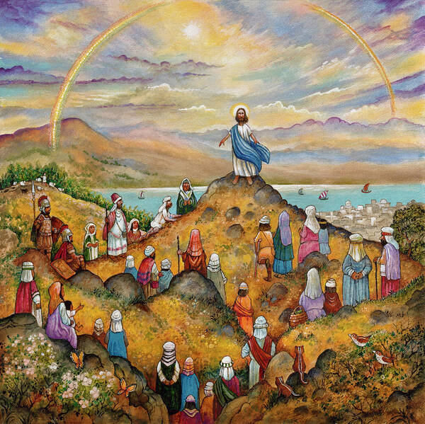 Sermon On The Mount Art Print featuring the painting Sermon On Mount by Bill Bell