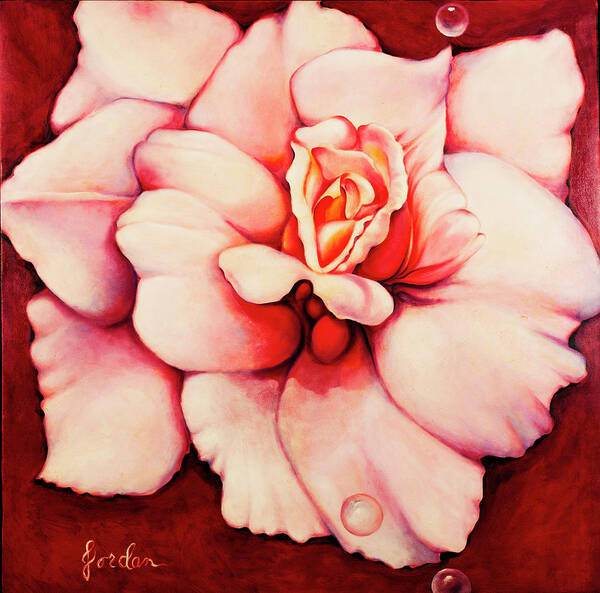 Blooms.large Rose Art Print featuring the painting Sheer Bliss by Jordana Sands