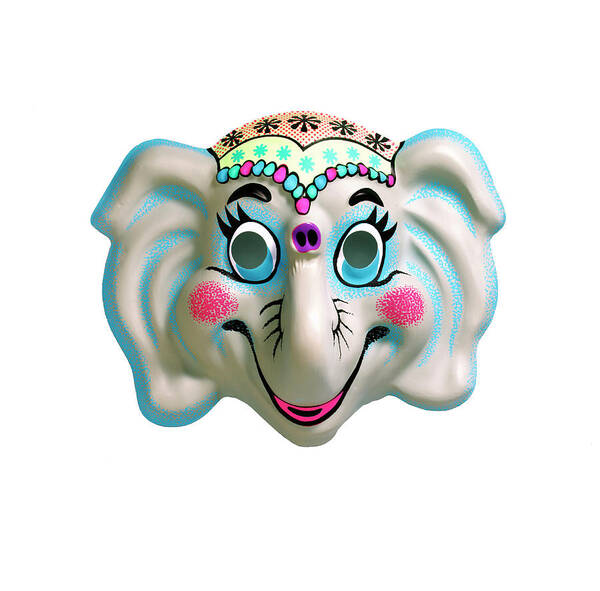 Animal Art Print featuring the drawing Smiling Elephant Mask by CSA Images