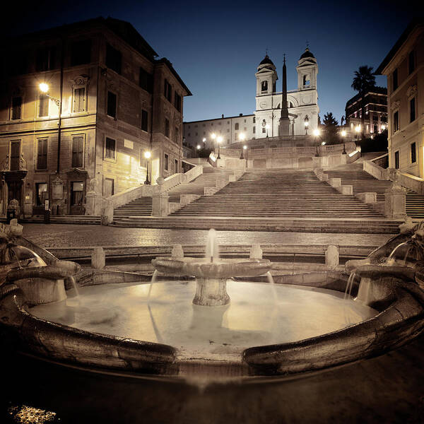 Steps Art Print featuring the photograph Spanish Steps by Massimo Merlini