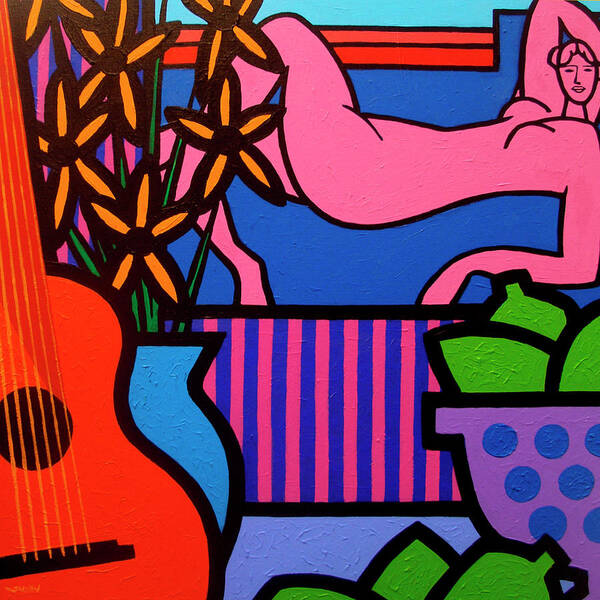 Still Life With Matisse 1 Art Print featuring the digital art Still Life With Matisse 1 by John Nolan