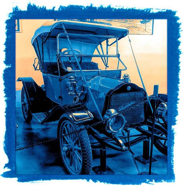 Studebaker Art Print featuring the photograph Studebaker Classic Vintage Car Blues by Joan Stratton