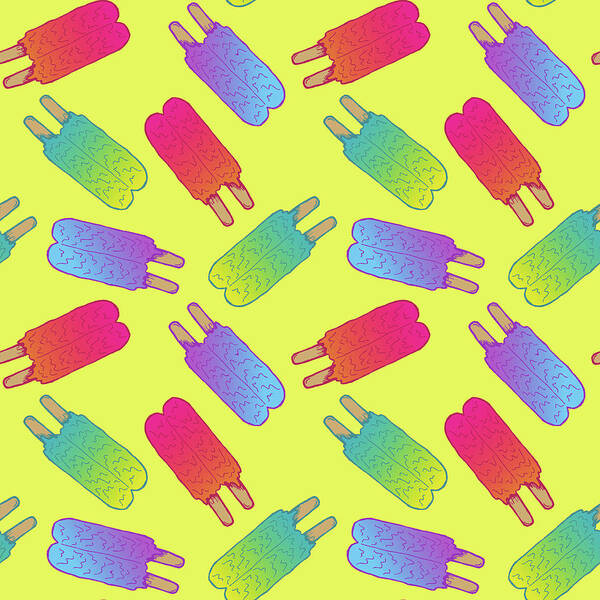 Summer Popsicle Party Pattern Art Print featuring the digital art Summer Popsicle Party Pattern by Lauren Ramer