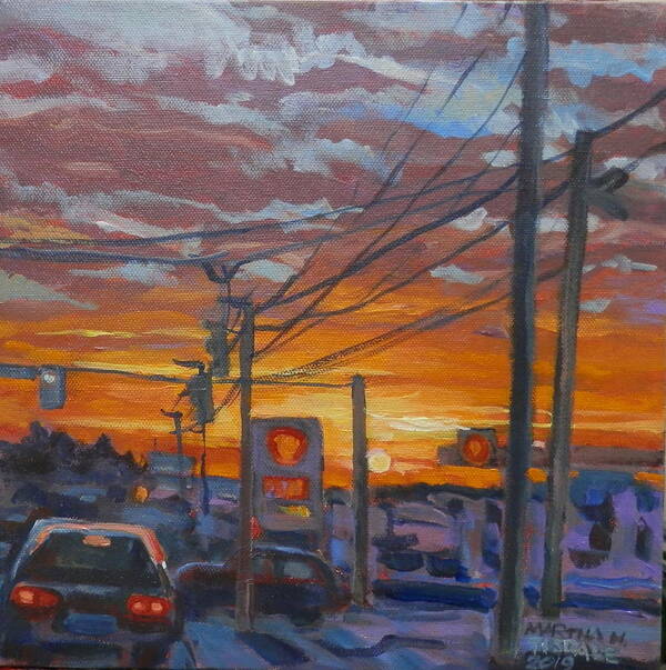 Sunset Art Print featuring the painting Sunset on Gray Hiway by Martha Tisdale