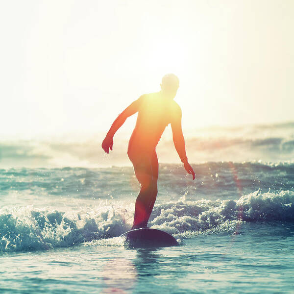 People Art Print featuring the photograph Surfing Sunflare by Paul Mcgee