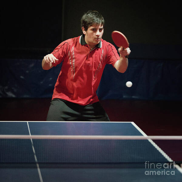 Action Art Print featuring the photograph Table Tennis Player by Microgen Images/science Photo Library
