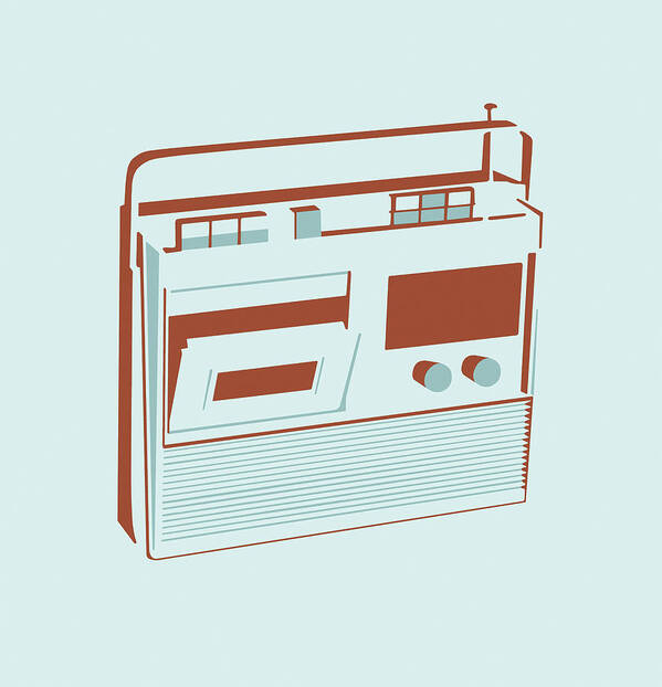 Antenna Art Print featuring the drawing Tape Player by CSA Images