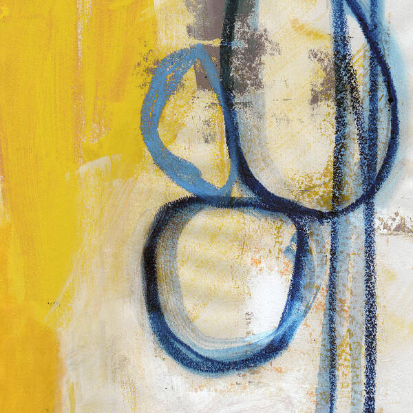 Abstract Art Print featuring the mixed media Tender Mercies Yellow- Abstract Art by Linda Woods by Linda Woods