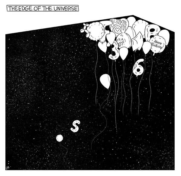 The Edge Of The Universe Art Print featuring the drawing The Edge Of The Universe by Lila Ash