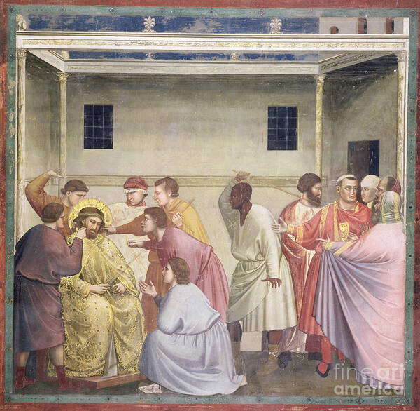 Art Art Print featuring the painting The Mocking Of Christ, C.1305 by Giotto