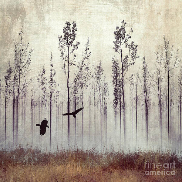 Raven Art Print featuring the photograph There are always two by Priska Wettstein