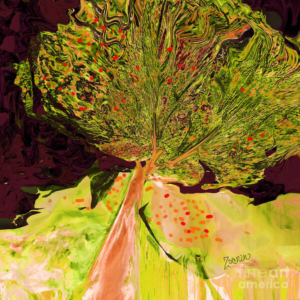Square Art Print featuring the mixed media Trees of a Different Color No.4 by Zsanan Studio