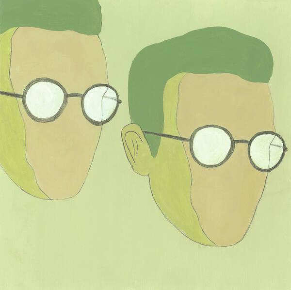Accessories Art Print featuring the drawing Two People with Glasses by CSA Images