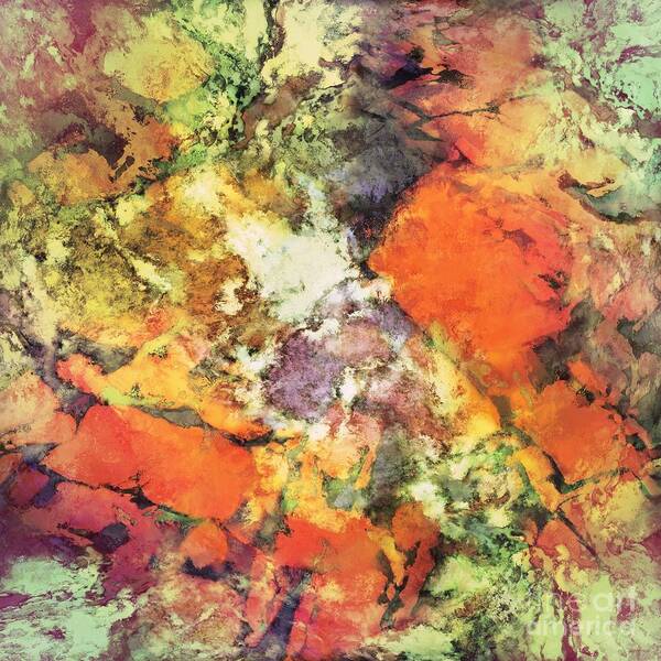 Orange Art Print featuring the digital art Under the surface by Keith Mills
