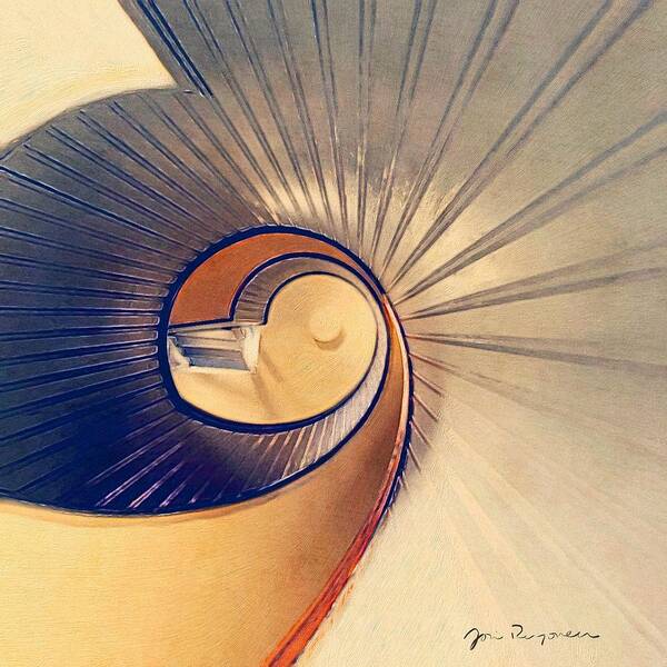 Brushstroke Art Print featuring the photograph Up the Spiral Staircase by Jori Reijonen