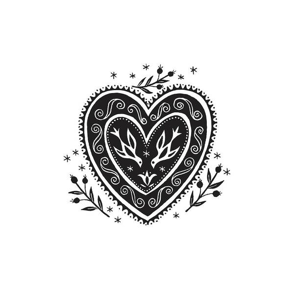 Affection Art Print featuring the drawing Valentine Heart by CSA Images