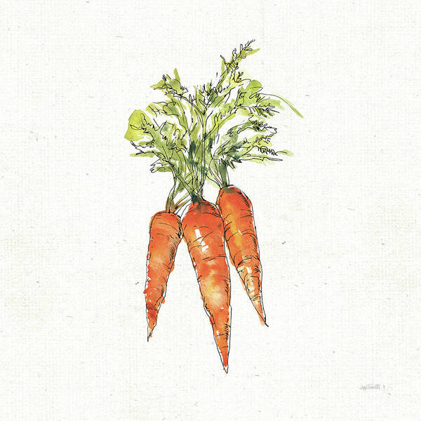 Carrots Art Print featuring the painting Veggie Market V Carrots by Anne Tavoletti