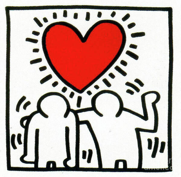 Keith Haring Art Print featuring the painting Wedding Invitation by Haring
