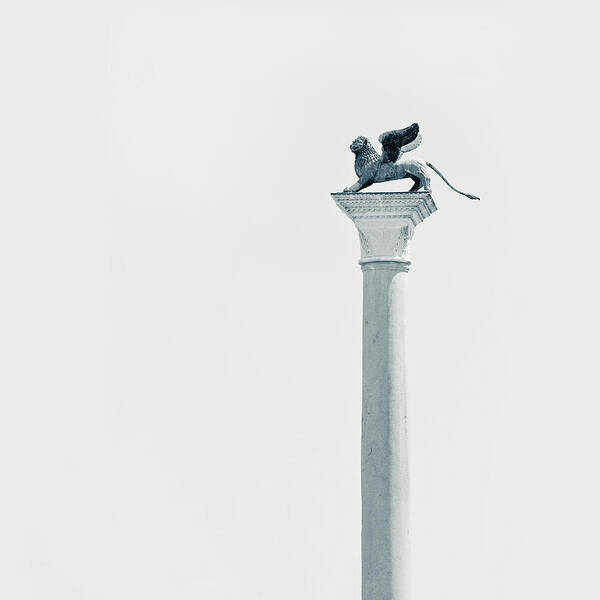 Statue Art Print featuring the photograph Winged Lion Column by Nico De Pasquale Photography