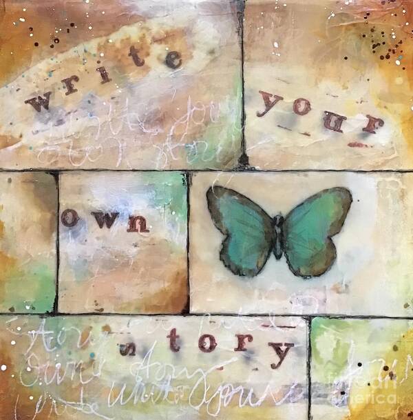 Butterfly Collage Art Print featuring the painting Butterfly wall art #1 by Diane Fujimoto