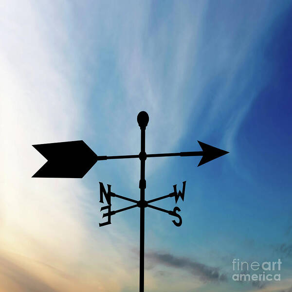 Scenics Art Print featuring the photograph Xl Wind Vane Silhouette by Sharply done