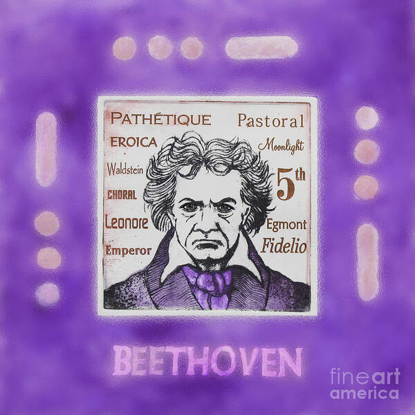 Beethoven Art Print featuring the mixed media Beethoven #1 by Paul Helm