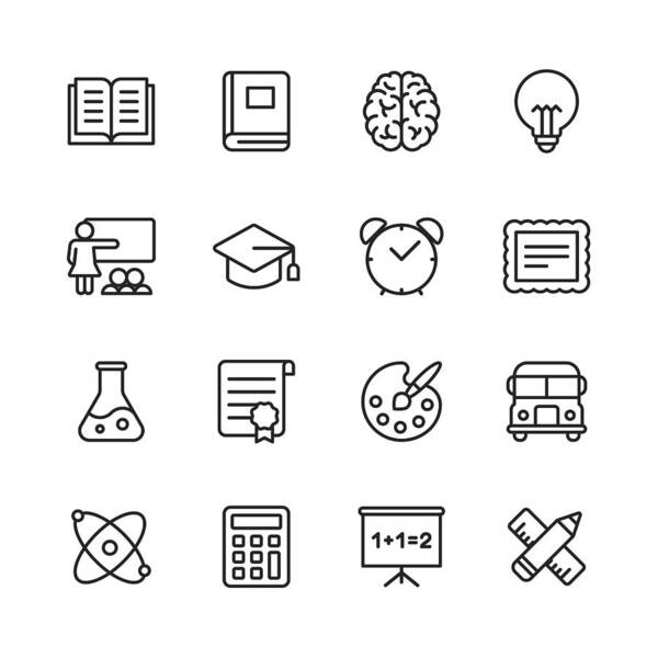 Education Art Print featuring the drawing Education Line Icons. Editable Stroke. Pixel Perfect. For Mobile and Web. Contains such icons as Book, Brain, Inspiration, School Bus, Certificate. by Rambo182