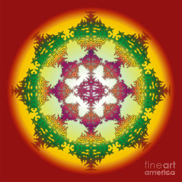 Fractals Art Print featuring the digital art Fractal Tracery 1A #2 by Walter Neal