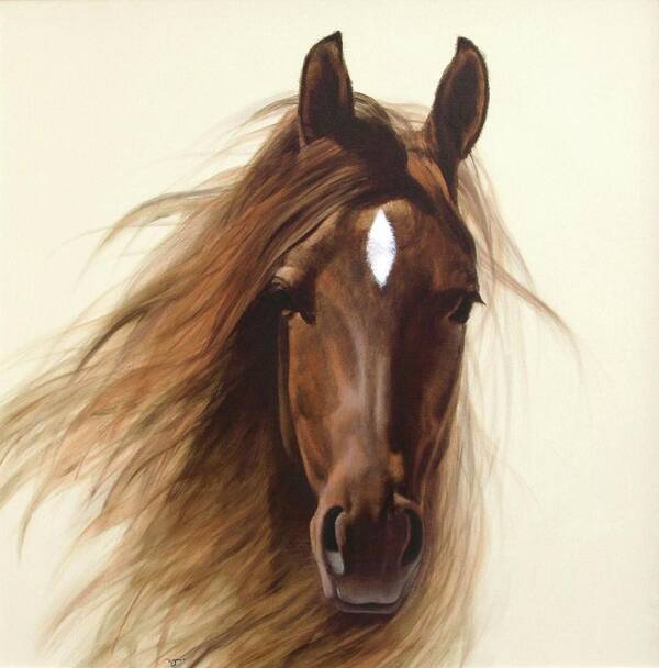 Realism Art Print featuring the painting Horse #1 by Zusheng Yu