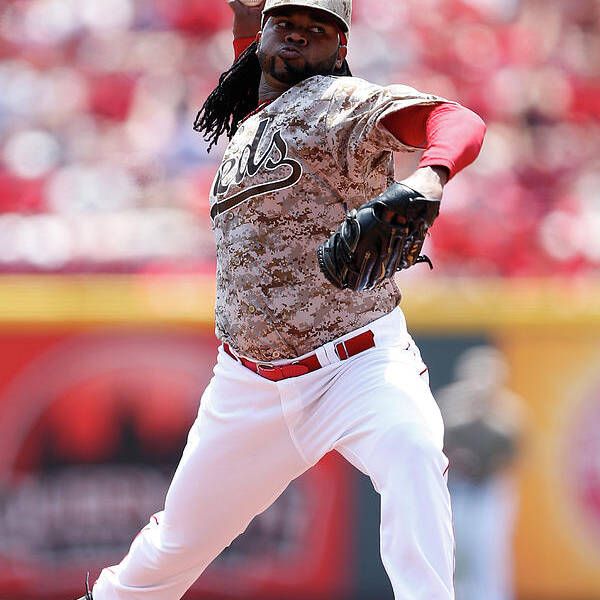 Great American Ball Park Art Print featuring the photograph Johnny Cueto by Joe Robbins