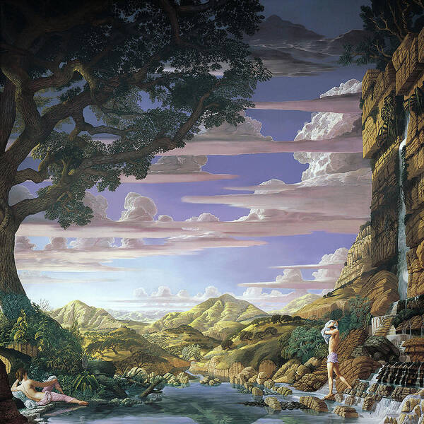 Landscape Art Print featuring the painting Paradise by Kurt Wenner