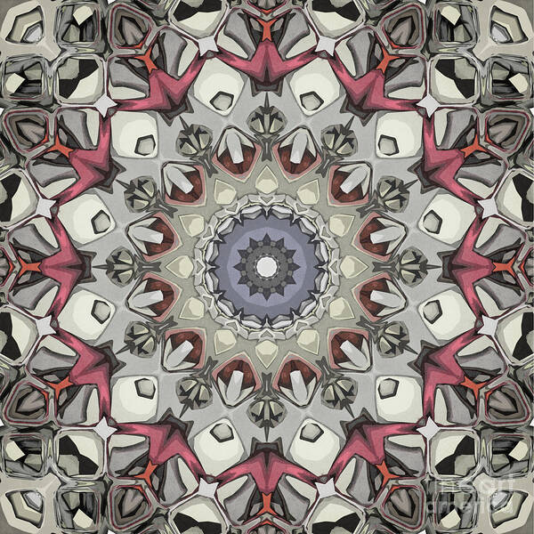 Digital Art Art Print featuring the digital art Textured Mandala by Phil Perkins
