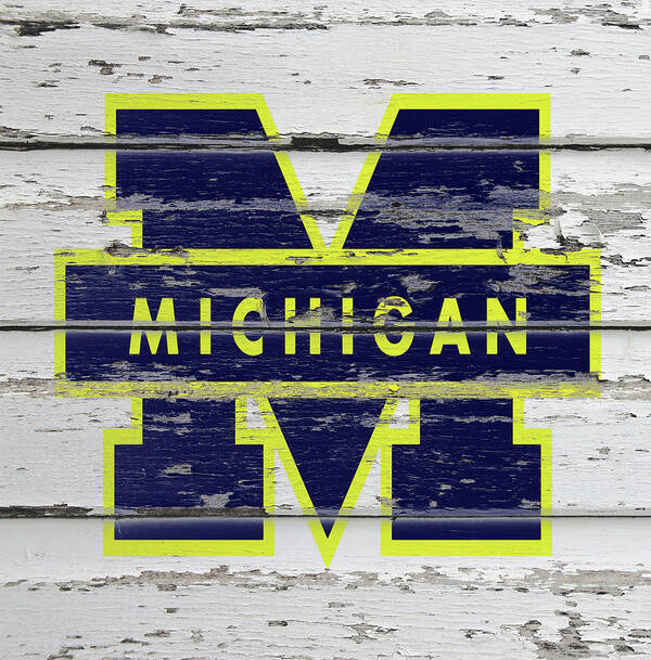 The Michigan Wolverines Art Print featuring the mixed media The Michigan Wolverines 1a #2 by Brian Reaves