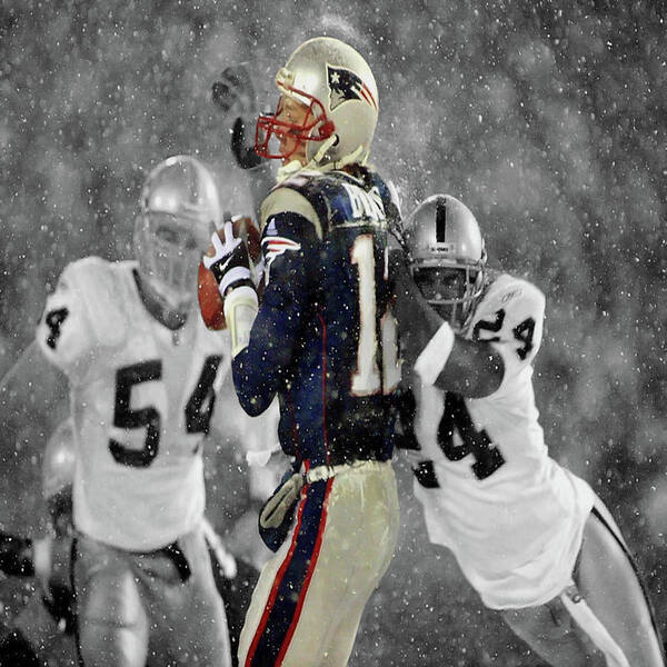 Tom Brady Art Print featuring the mixed media Tom Brady Wrapped Up #2 by Brian Reaves