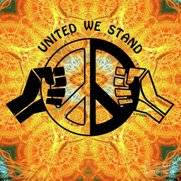 Peace Art Print featuring the mixed media United We Stand #1 by Joseph J Stevens