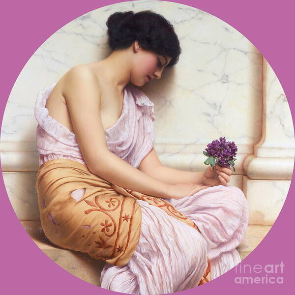 Violets Art Print featuring the painting Violets, sweet violets #1 by John William Godward