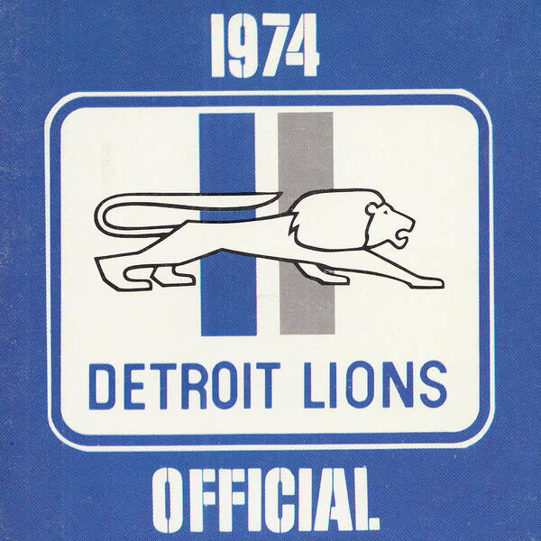 Detroit Art Print featuring the mixed media 1974 Detroit Lions Art by Row One Brand