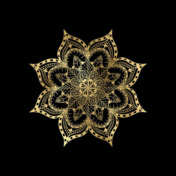 Mandala Art Print featuring the digital art Golden Mandala #2 by Sambel Pedes