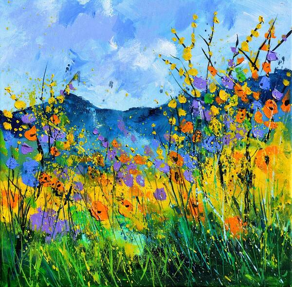 Flowers Art Print featuring the painting Summer flowers #3 by Pol Ledent