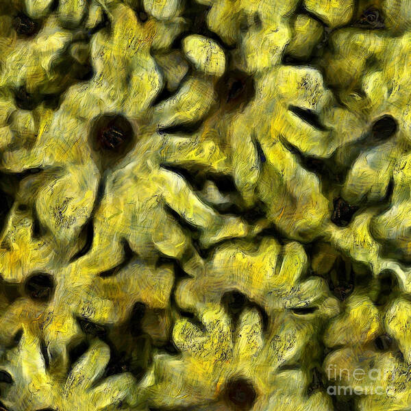 Abstract Art Print featuring the digital art Flowers #3 by Bruce Rolff