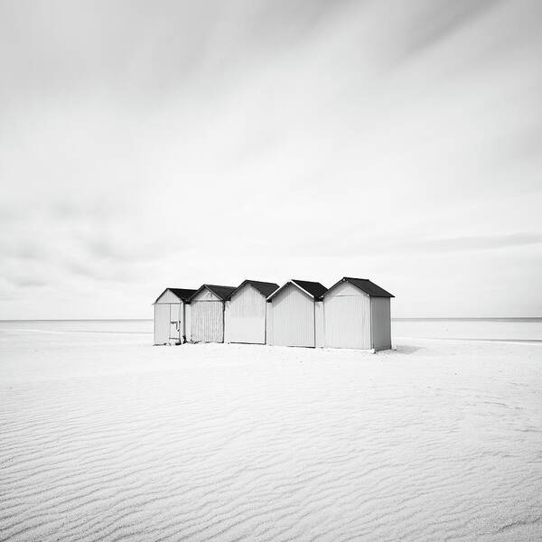 Cabin Art Print featuring the photograph 5 Cabins or Beach Huts. Normandy, France by Stefano Orazzini