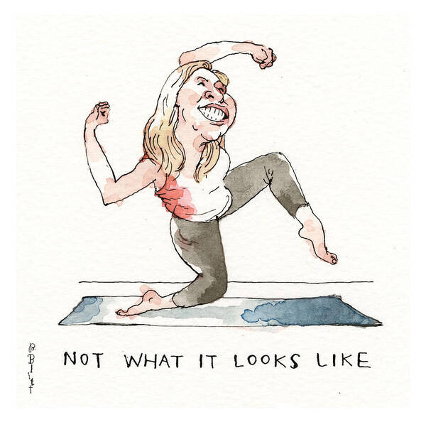 Maga Yoga: The Poses Art Print featuring the painting Maga Yoga The Poses #5 by Barry Blitt