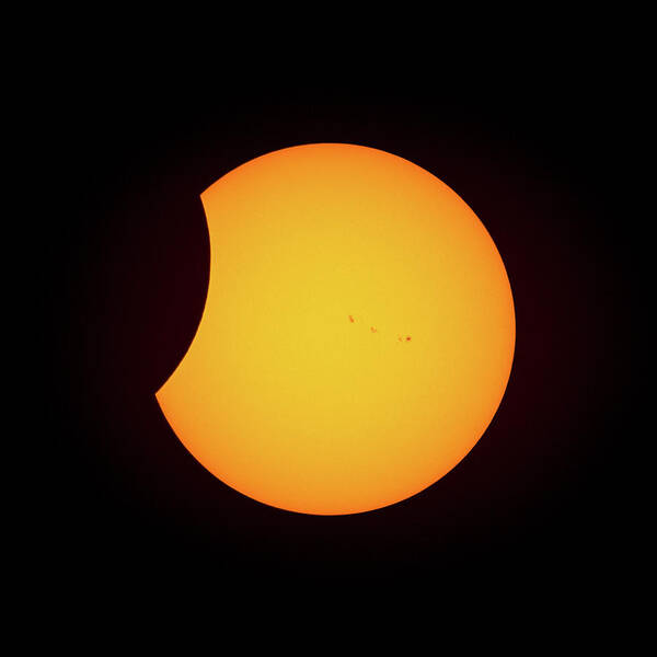 Solar Eclipse Art Print featuring the photograph Partial Solar Eclipse #7 by David Beechum