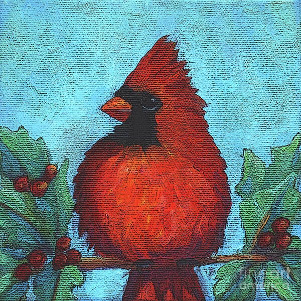 Bird Art Print featuring the painting 8 Cardinal by Victoria Page