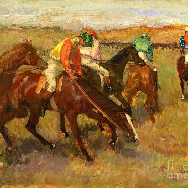 Horse Art Print featuring the painting Before the Race #10 by Edgar Degas