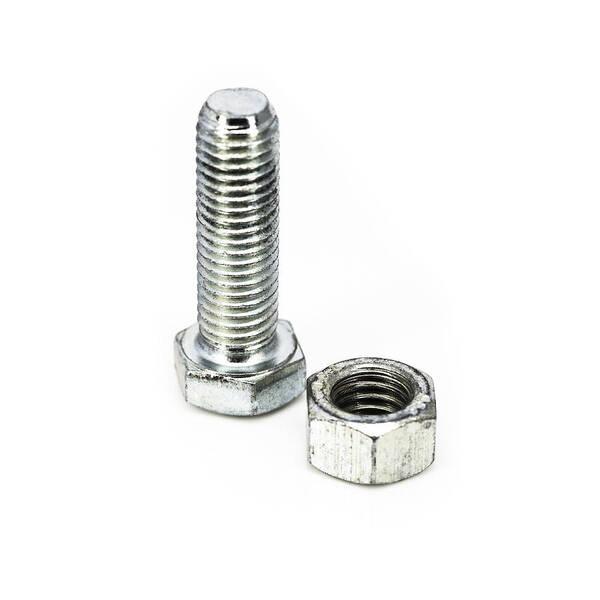 White Background Art Print featuring the photograph A Steel Nut and Bolt by Microzoa Limited