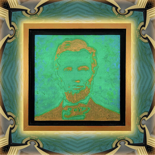 Wunderle Art Art Print featuring the mixed media Abraham Lincoln V1A.L by Wunderle