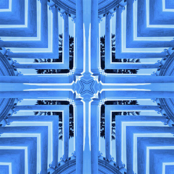 Pillars Art Print featuring the photograph Abstract Columns 23 in Blue by Mike McGlothlen