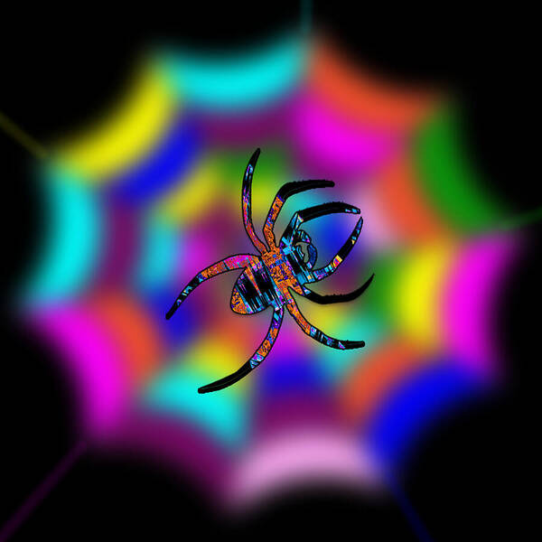 Spider Art Print featuring the digital art Abstract Spider's Web by Ronald Mills