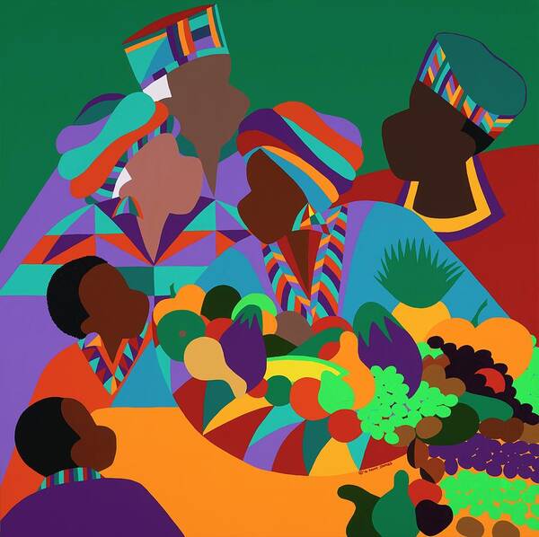 African Art Print featuring the painting Abundance by Synthia SAINT JAMES